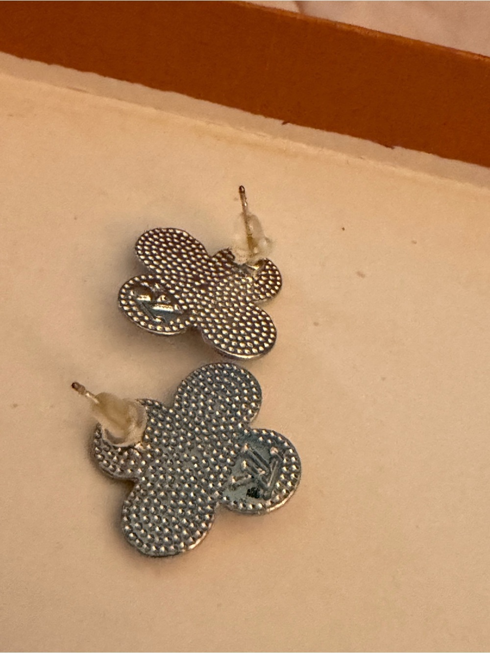 Silver Floral Cluster Stud Earrings - Silver Tone, fashion jewelry - Picture 3 of 6
